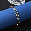 Simple 304 Stainless Steel Paperclip Chains Bracelets for Summer Beach PM6439-9-4