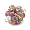 Glass Beaded Round Sphere Links PALLOY-MZ00874-08-4