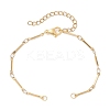 2Pcs 2 Colors 304 Stainless Steel Cuboid Bar Link Chain Bracelet Making AJEW-JB01319-2