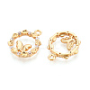 Brass Micro Pave Cubic Zirconia Pendants KK-N263-78C-G-2