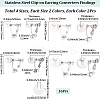 16Pcs 8 Styles 316 Surgical Stainless Steel Clip-on Earring Converters Findings STAS-SC0010-36-2