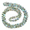 Full Rainbow Plated Electroplate Transparent Glass Beads Strands EGLA-G037-04A-FR03-2