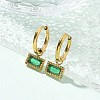 Ion Plating(IP) 304 Stainless Steel Rectangle Hoop Earrings EJEW-A118-01G-1