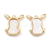 Rack Plating Brass Cow Head Charms with Shell KK-A183-51G-1