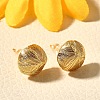 Brass Half Round Stud Earrings EJEW-Z083-01G-2