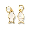 Natural White Shell Fish Charms KK-F926-04B-1