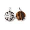Natural Tiger Eye Pendants G-P498-04P-22-2
