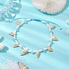 Natural Spiral Shell Braided Anklets AJEW-AN00590-2