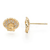 925 Sterling Silver Micro Pave Cubic Zirconia Stud Earring Findings STER-T004-40G-3