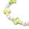 4Pcs 4 Colors Dyed Synthetic Turquoise Round Beads Stretch Bracelets for Women Men BJEW-JB11609-4