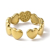 Ion Plating(IP) 304 Stainless Steel Open Cuff Ring for Women RJEW-F166-08G-01-3