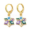Real 18K Gold Plated Brass Dangle Leverback Earrings EJEW-A033-19G-01-1