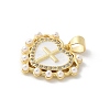 Brass Micro Pave Clear Cubic Zirconia Pendants KK-P294-16G-2