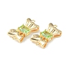 Brass Pave Cubic Zirconia Connector Charms KK-L208-01G-04-3