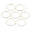 7Pcs 7 Colors Bohemian Adjustable Cylinder Glass Seed Beads Braided Bead Bracelets Set for Women BJEW-MZ00289-2