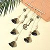 Iron Bell & Alloy Key/Sun/Moon Charm Hanging Ornaments HJEW-JM03431-2