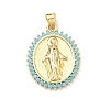 Brass Micro Pave Cubic Zirconia Pendants KK-P345-52G-02-2
