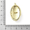 Oval with Heart Brass Micro Pave Clear Cubic Zirconia Pendants KK-Z114-25G-4