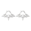 Non-Tarnish 304 Stainless Steel Bat Hoop Earrings for Women EJEW-R156-07P-5