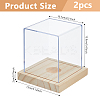 Acrylic Baseball Display Cases with Wooden Base ODIS-WH0081-16-2