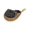 Raw Natural Tektite & Synthetic Blue Goldstone Big Pendants KK-P282-04G-2