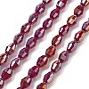 Transparent Electroplate Glass Beads Strands EGLA-A037-T6x8mm-B10-1