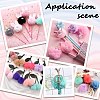 12Pcs 6 Colors Handmade Faux Rabbit Fur Pom Pom Ball Covered Pendants WOVE-SC0001-07-4