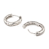 Brass Micro Pave Cubic Zirconia Hoop Earrings EJEW-D078-12P-2