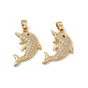 Brass Micro Pave Cubic Zirconia Pendants KK-E068-VC053-2