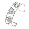 Non-Tarnish 304 Stainless Steel Wide Textured Open Cuff Bangles BJEW-Q348-05P-04-1