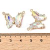 Brass Pave Faceted Glass Connector Charms FIND-Z020-03H-3