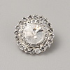 1-Hole Alloy Rhinestone Shank Buttons BUTT-WH0030-22-1