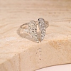 304 Stainless Steel Wing Open Cuff Rings for Women LS-RJEW-A086-05P-1