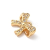 Brass Micro Pave Clear Cubic Zirconia Charms KK-D504-23C-G-2
