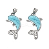 Brass Micro Pave Cubic Zirconia with Enamel Pendants KK-Z103-08P-02-1