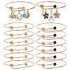 12Pcs 2 Colors Golden 304 Stainless Steel with Rhinestone Expandable Bangles BJEW-SC0001-27-1