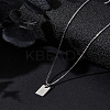 1Pc Stainless Steel Letter Rectangle Pendant Necklaces NJEW-LP0001-34S-P-3