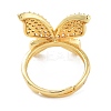 Butterfly Rack Plating Brass Micro Pave Cubic Zirconia Adjustable Rings for Women RJEW-Z059-13G-3