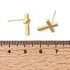 Cross Brass Micro Pave Clear Cubic Zirconia Stud Earrings EJEW-C186-18G-01-5
