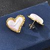 201 Stainless Steel Heart Stud Earrings EJEW-P304-03G-2