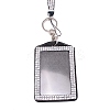 Rectangle PU Leather with Rhinestone Phone Card Holder AJEW-WH0230-48D-3