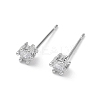 Rack Plating Brass Cubic Zirconia Stud Earrings for Women EJEW-K245-16P-1