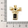 Rack Plating Brass Micro Pave Cubic Zirconia Pendants KK-P241-19G-01-3