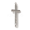 Rack Plating Brass Religion Cross Connector Charms Links KK-U027-04P-1
