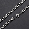 Men's 304 Stainless Steel Cuban Link Chain Necklaces NJEW-T012-04A-51-S-1