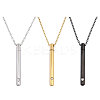 3Pcs 3 Colors 304 Stainless Steel Cable Chain Necklaces NJEW-CA0001-24-1