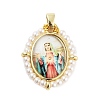 Rack Plating Brass Enamel Pendants KK-C056-07G-04-1