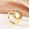 Oval Brass Open Cuff Rings for Women RJEW-G343-16G-1
