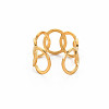 Ion Plating(IP) 304 Stainless Steel Interlocking Oval Open Cuff Ring RJEW-S405-147G-2