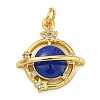 Rack Plating Brass Micro Pave Clear Cubic Zirconia Pendants KK-Z063-33G-1